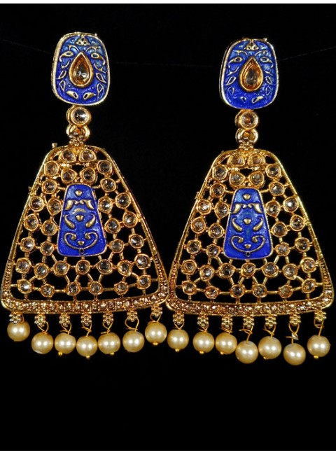 Reverse Ad Earrings With Meenakari Work